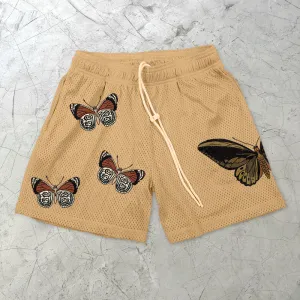 Retro Butterfly Casual Street Mesh Shorts
