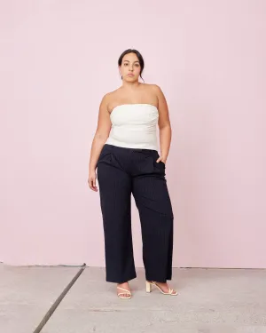RUE TROUSER NAVY PINSTRIPE