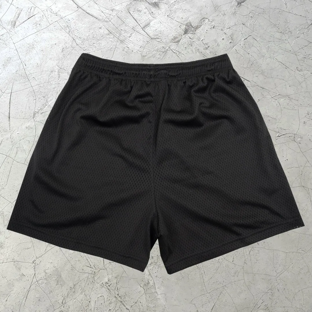 Scream Cross Print Mesh Shorts