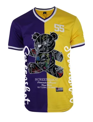 SHORT SLEEVE COLOR BLOCK MESH JERSEY - TS1113 (PURPLE)