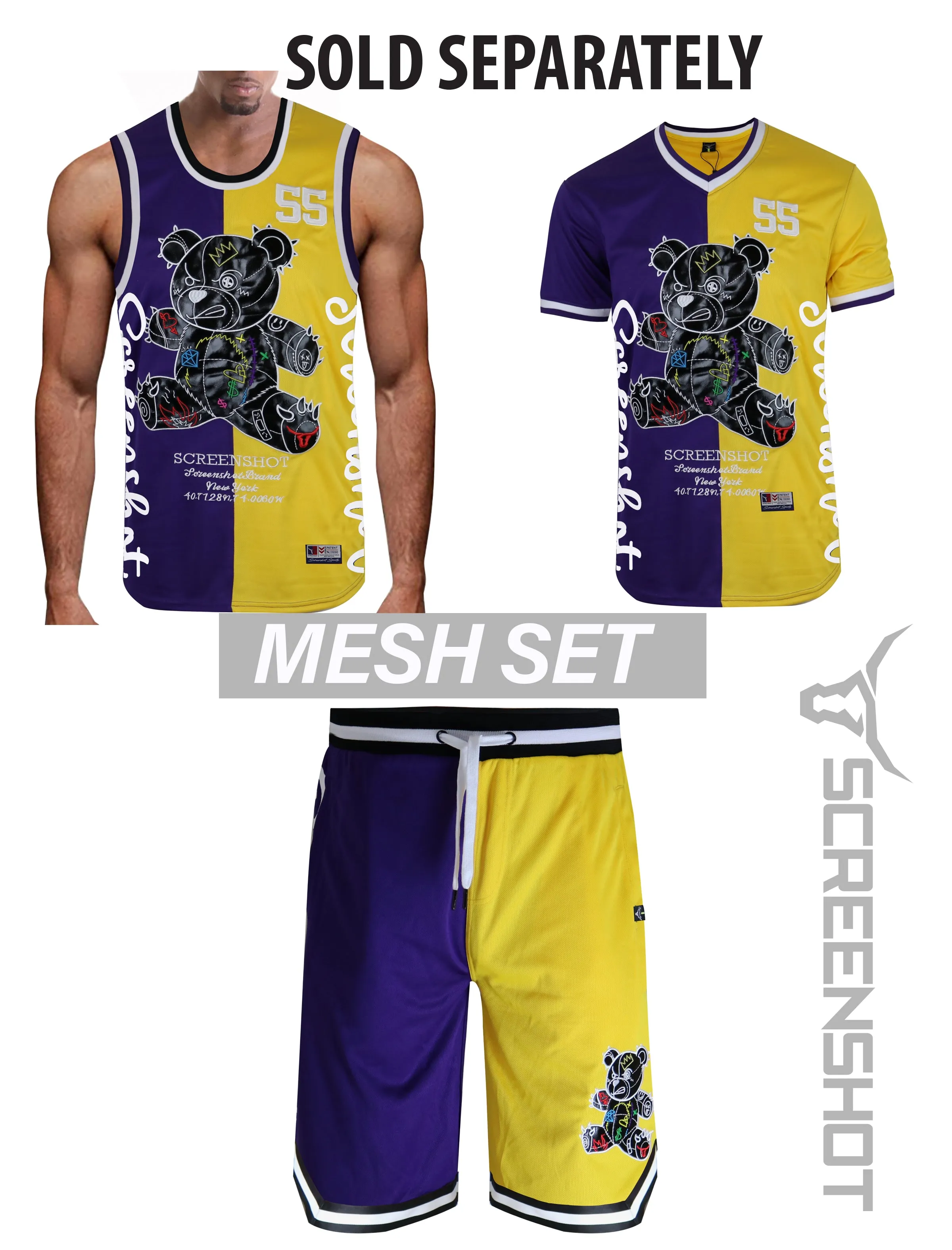 SHORT SLEEVE COLOR BLOCK MESH JERSEY - TS1113 (PURPLE)