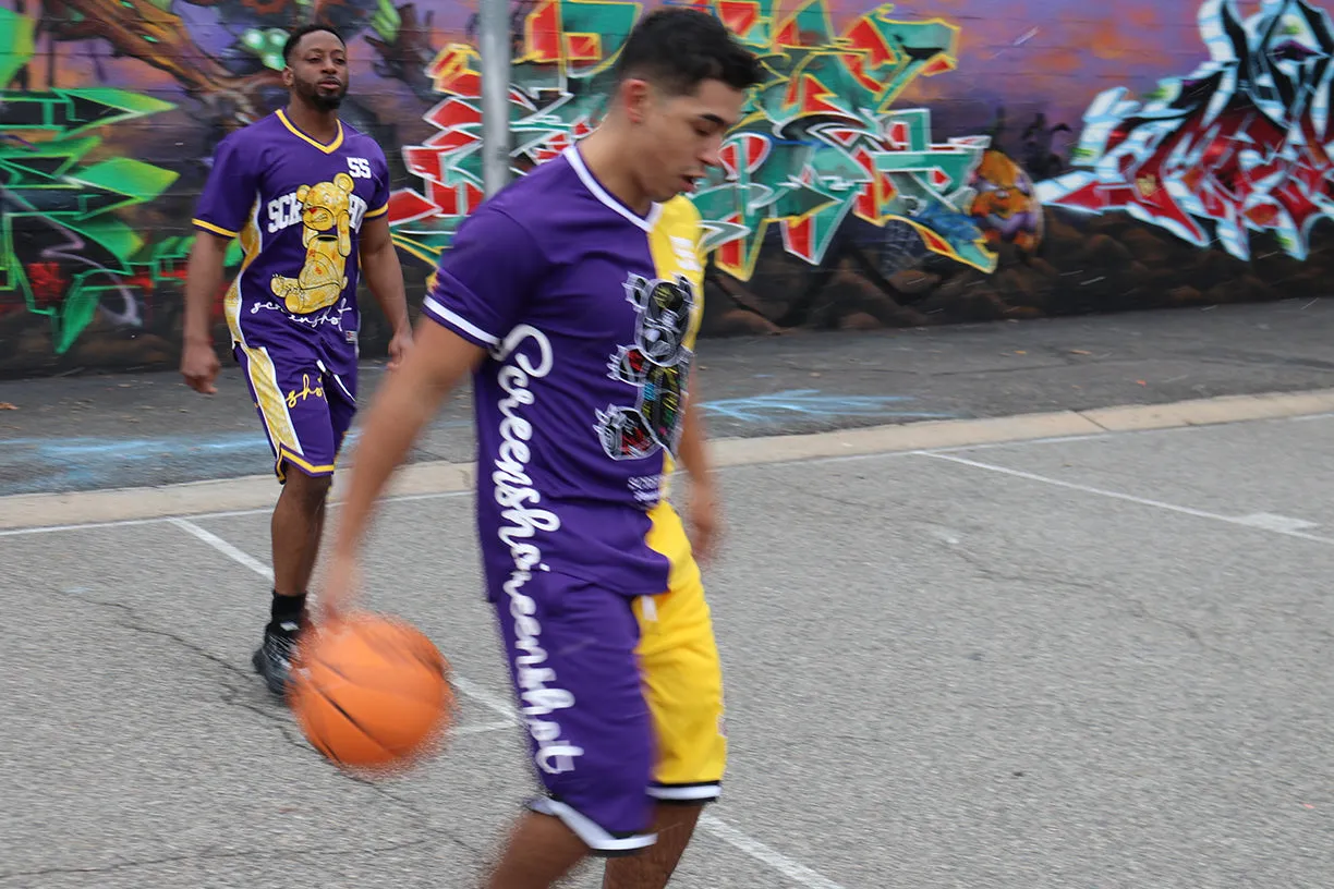 SHORT SLEEVE COLOR BLOCK MESH JERSEY - TS1113 (PURPLE)