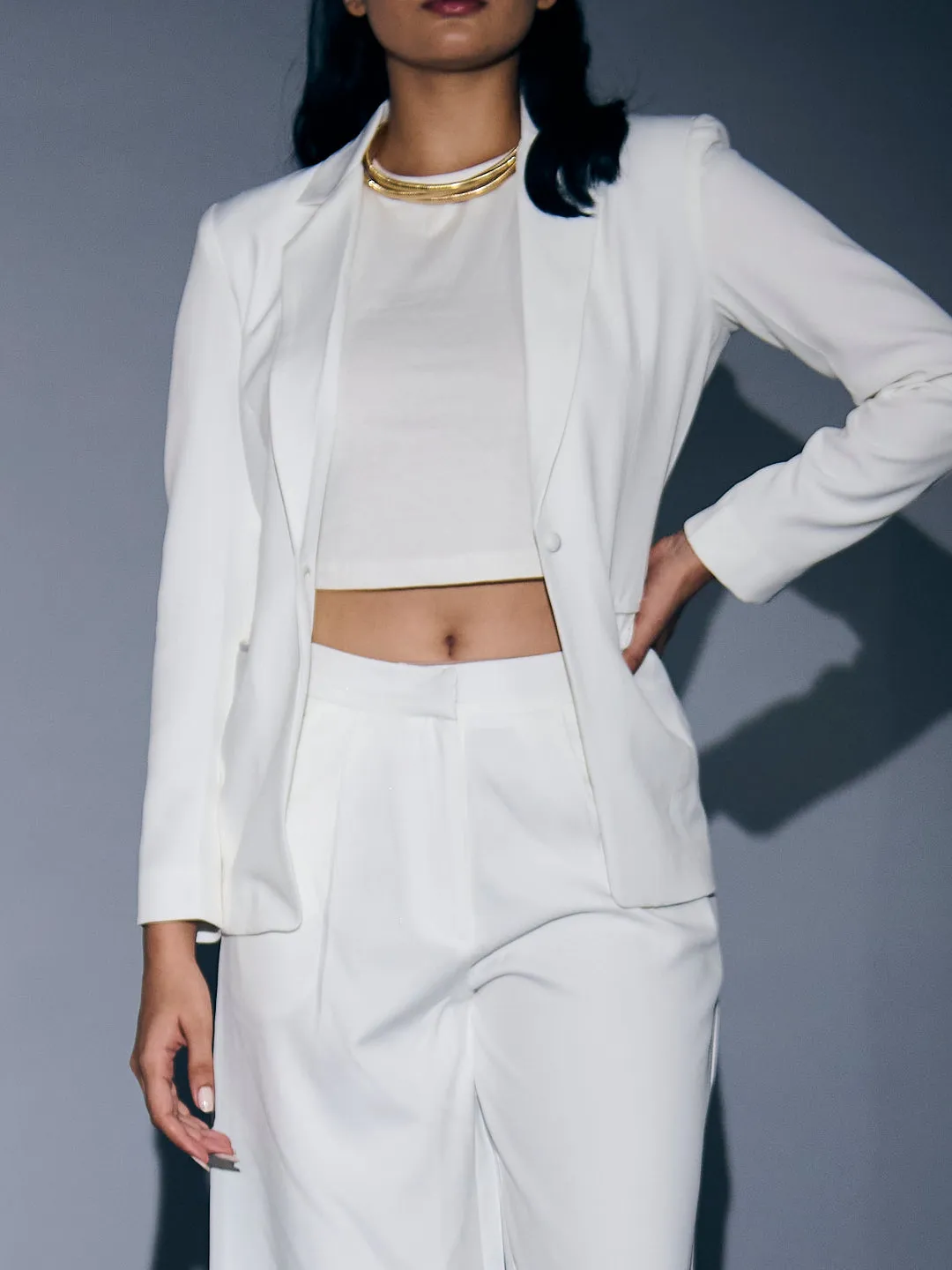 Snow White Blazer Coord Set