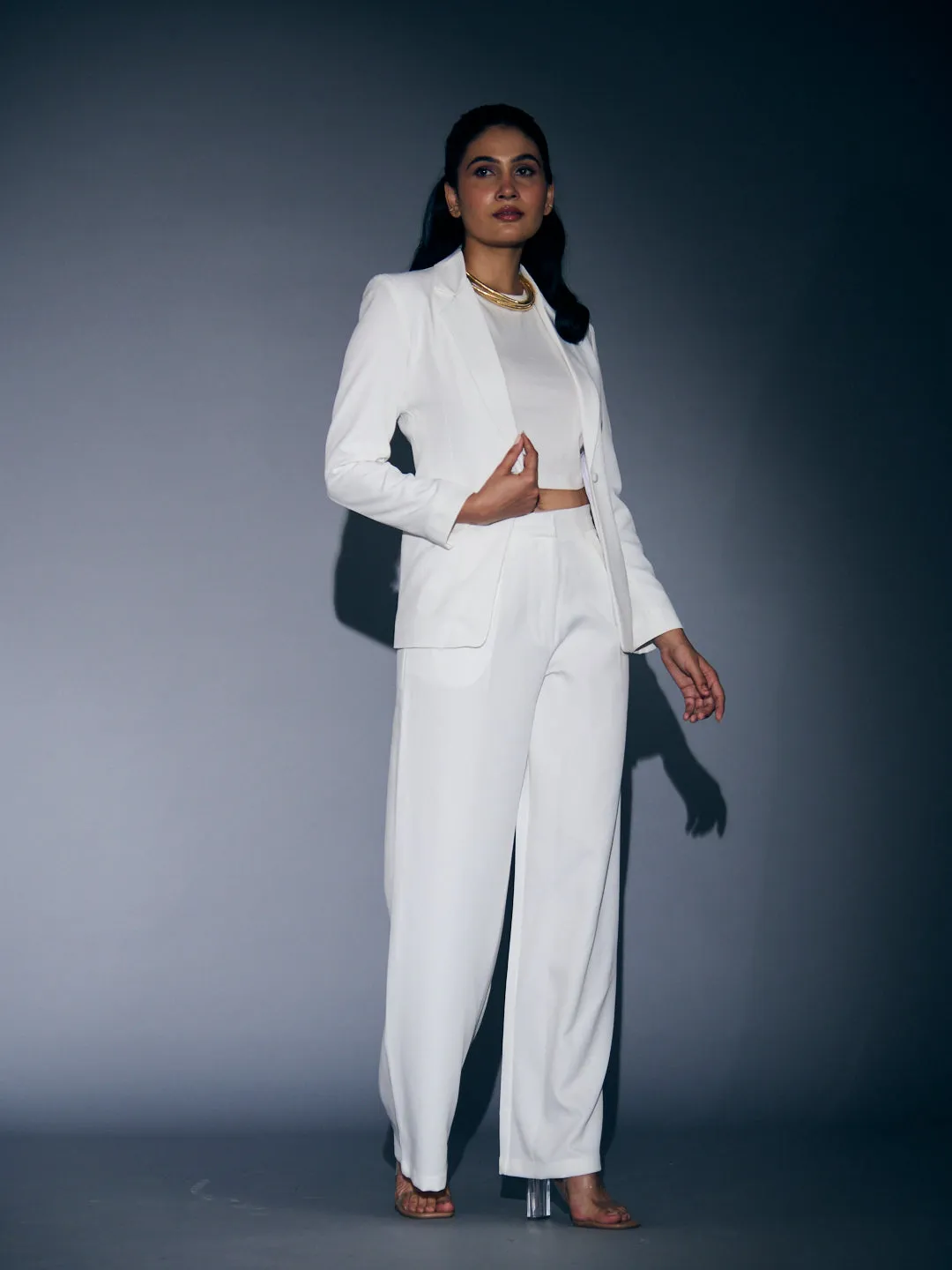 Snow White Blazer Coord Set