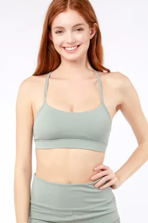 Solid Seamless Bralette With Racerback Detail