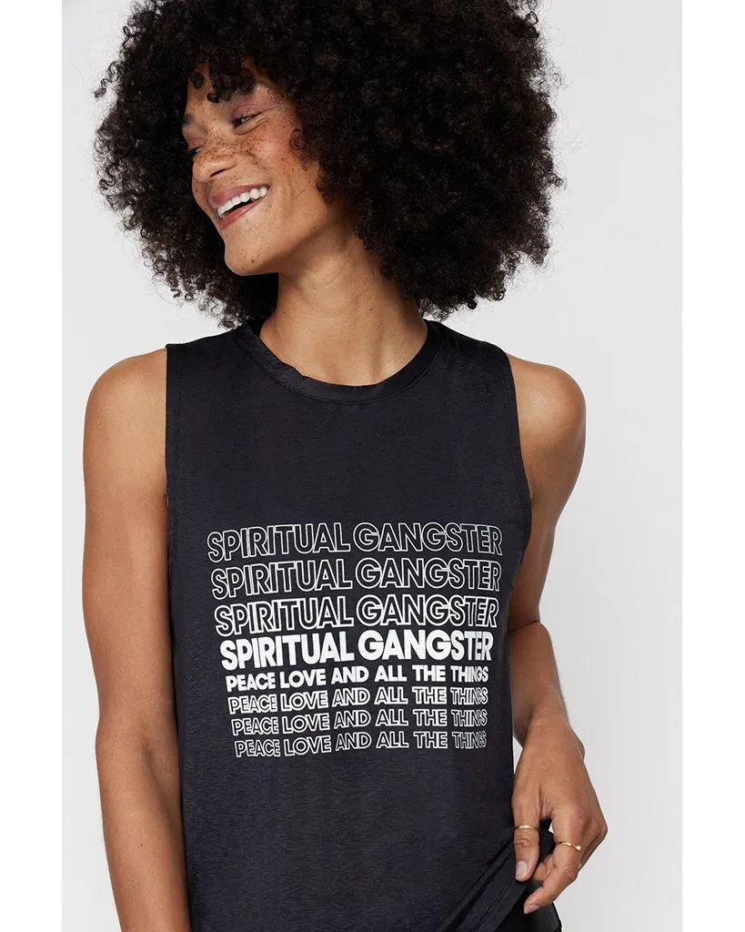 Spiritual Gangster SG All Things Muscle Tank - Womens - Black