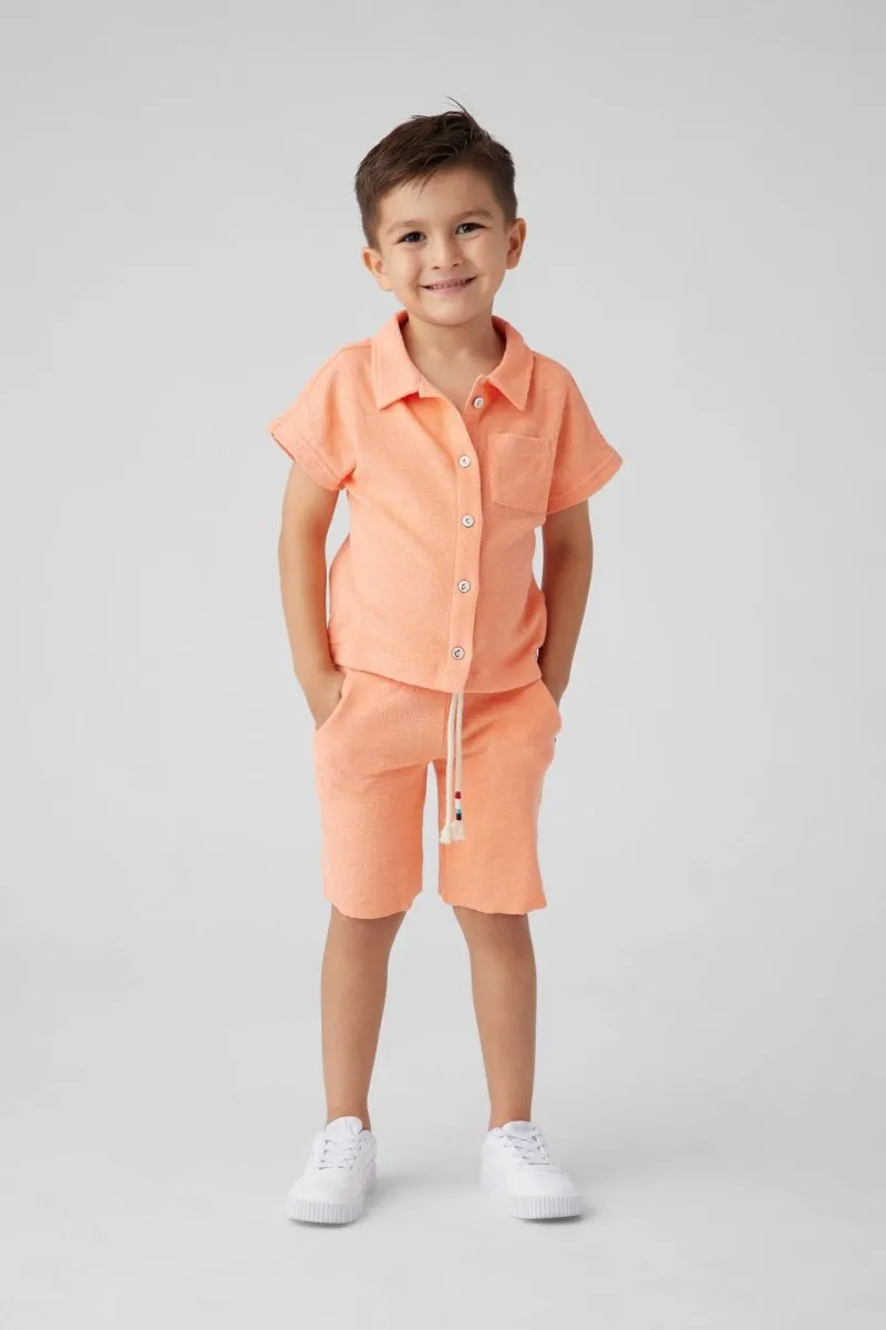 TERRY CABANA BUTTON DOWN TOP