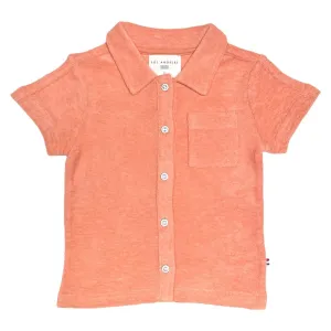 TERRY CABANA BUTTON DOWN TOP