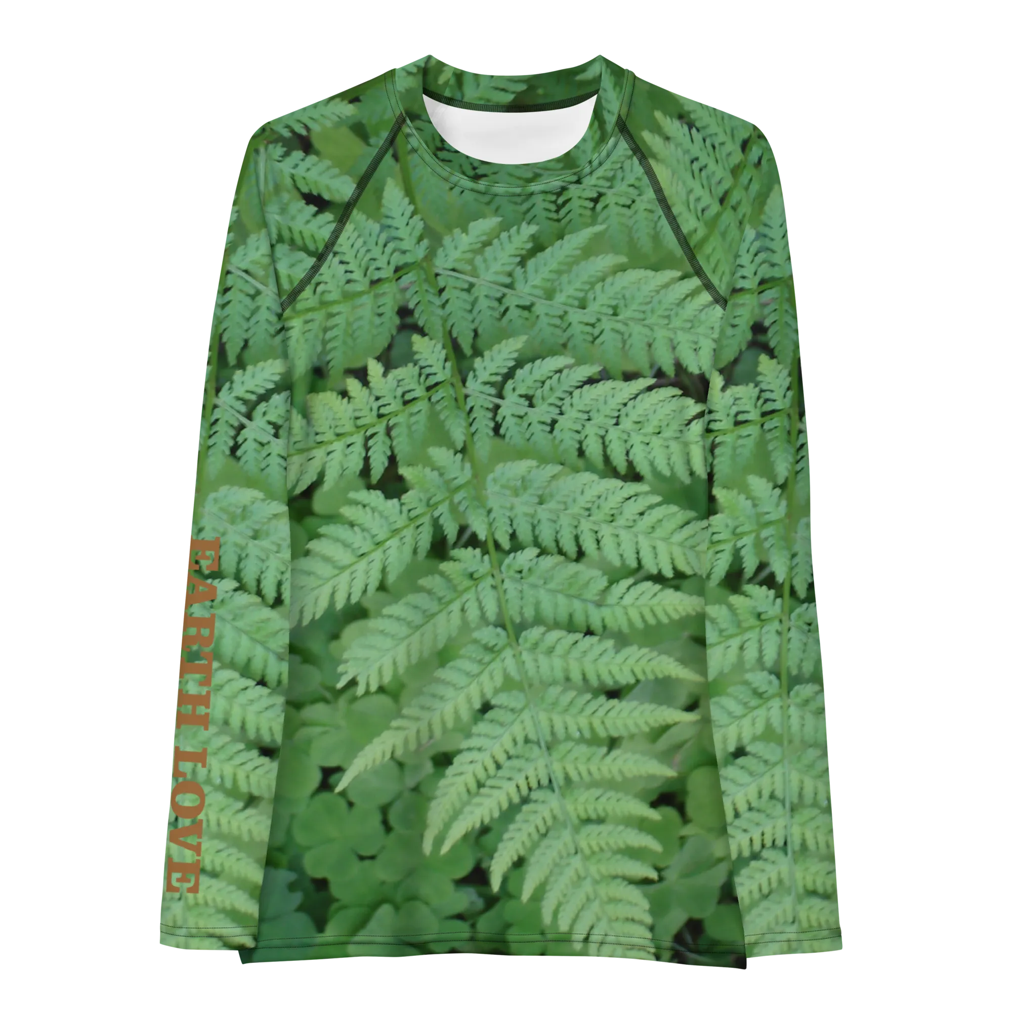 The EARTH LOVE Collection - "A Forest Fern" Design Luxurious Women's Rash Guard, Sun Protective Clothing, Sports & Fitness Clothing