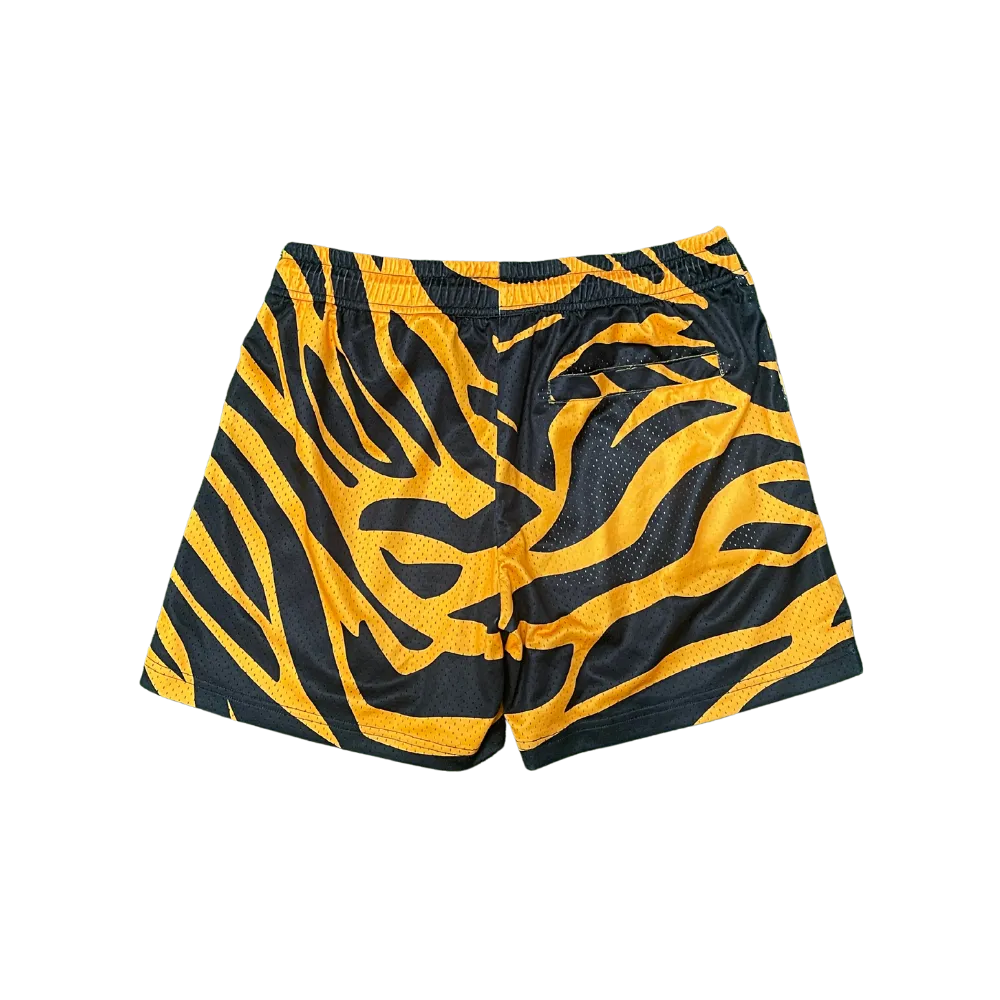 Tiger Print Mesh Shorts