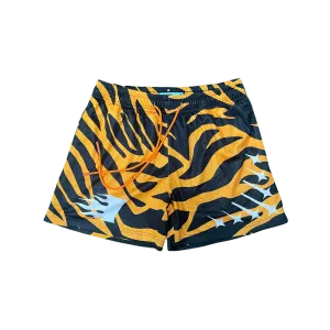 Tiger Print Mesh Shorts