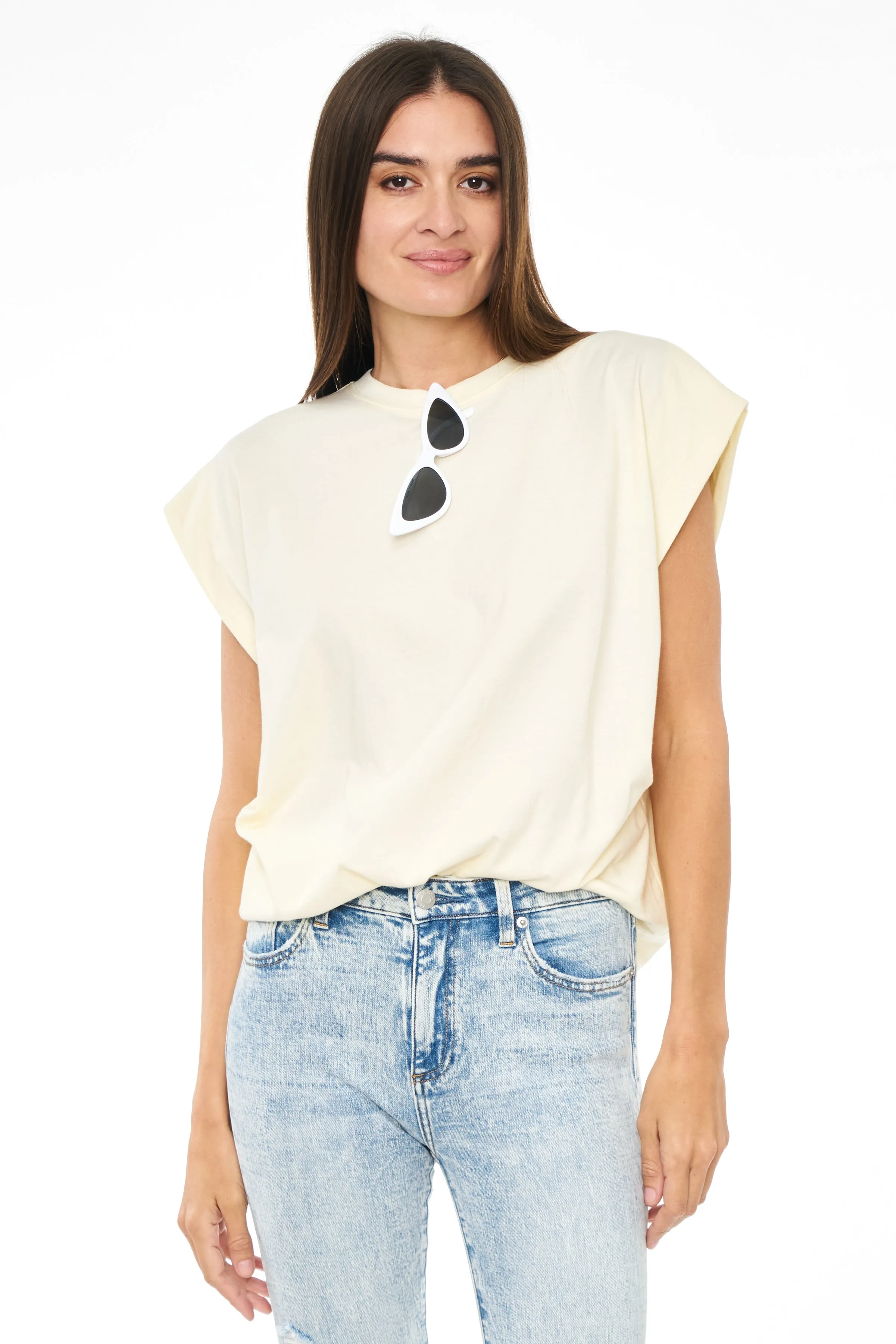 Trina Muscle Tee - Butter Yellow