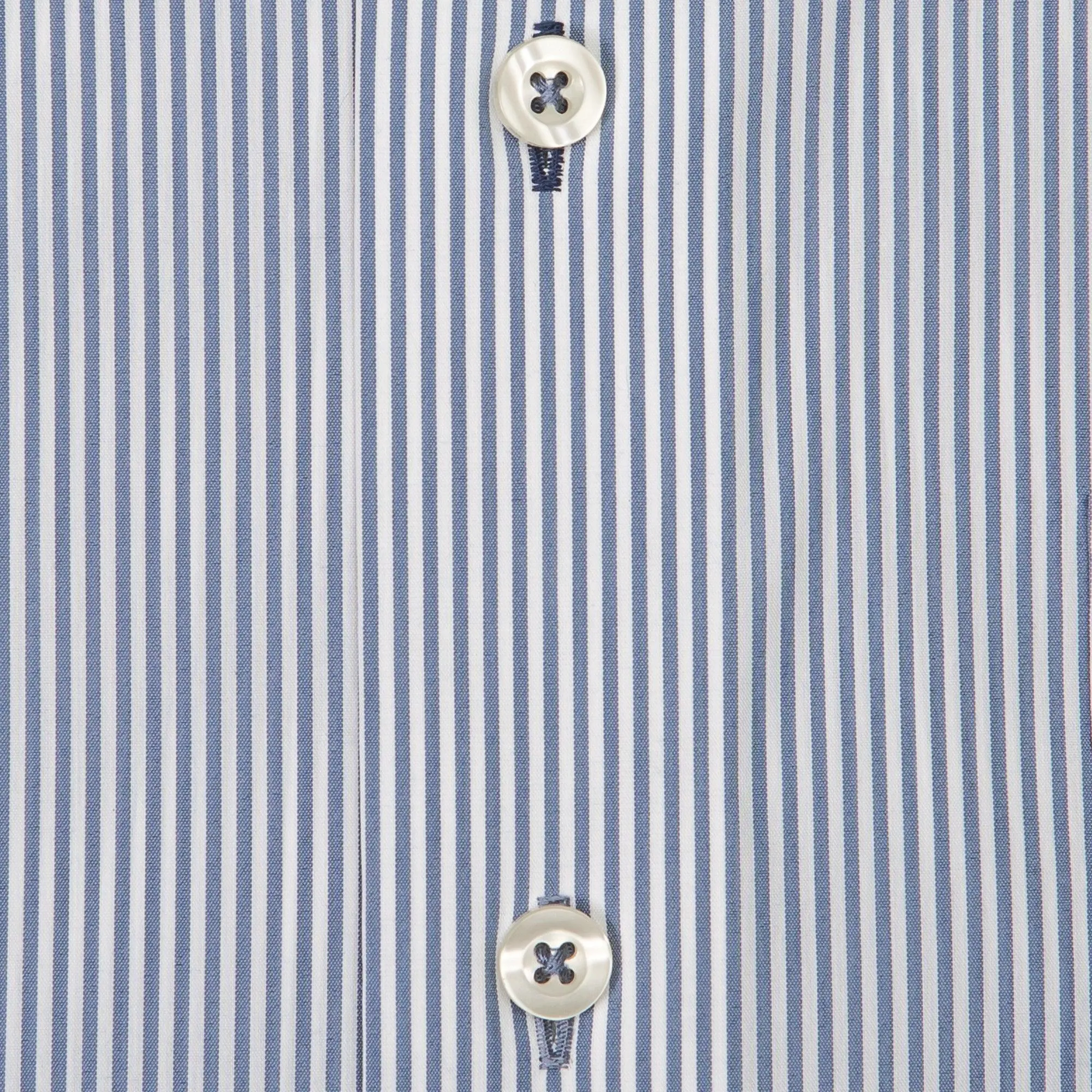 True Navy/White Stripe Tailored Fit Spread Collar Shirt
