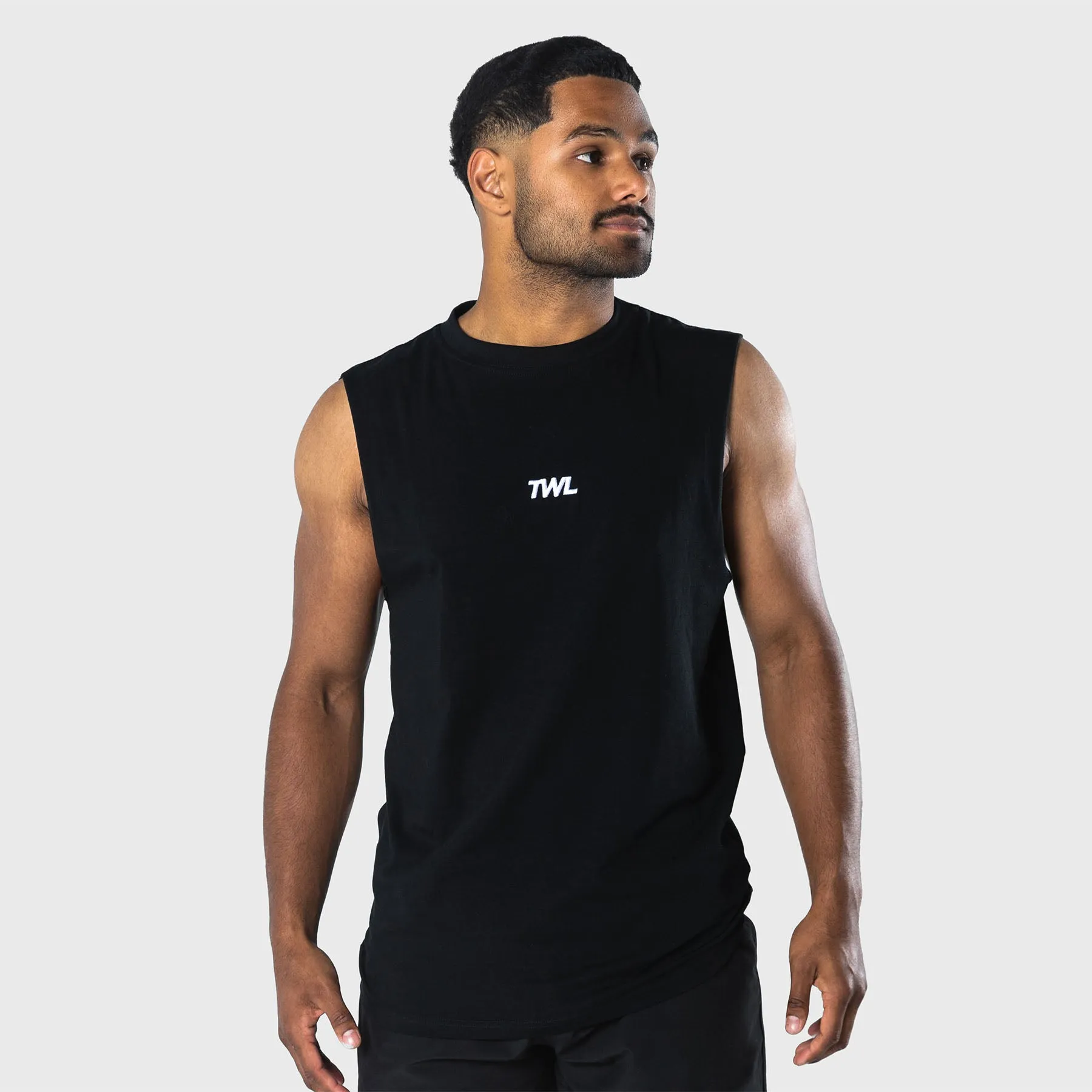 TWL - MEN'S OVERSIZED MUSCLE TANK - BLACK/WHITE