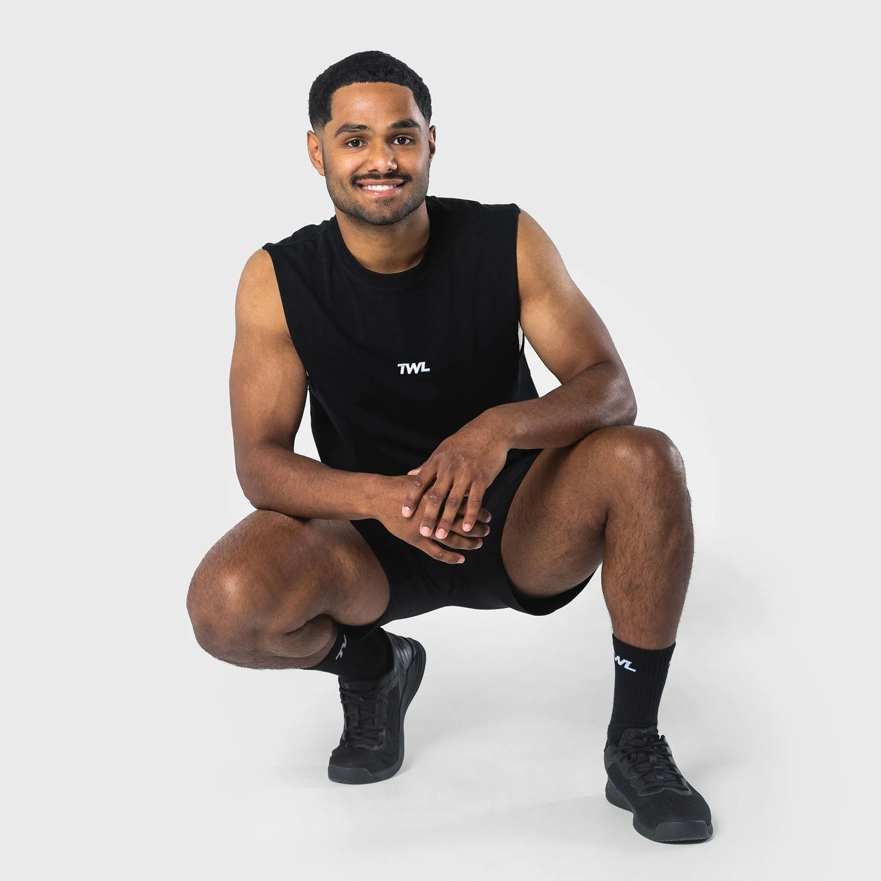 TWL - MEN'S OVERSIZED MUSCLE TANK - BLACK/WHITE