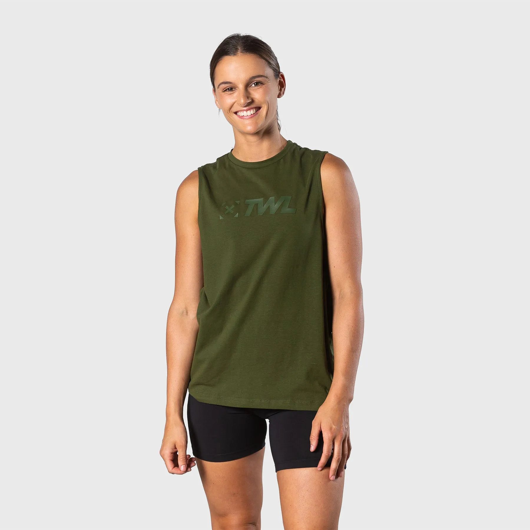 TWL - WOMEN'S EVERYDAY MUSCLE TANK - DARK KHAKI