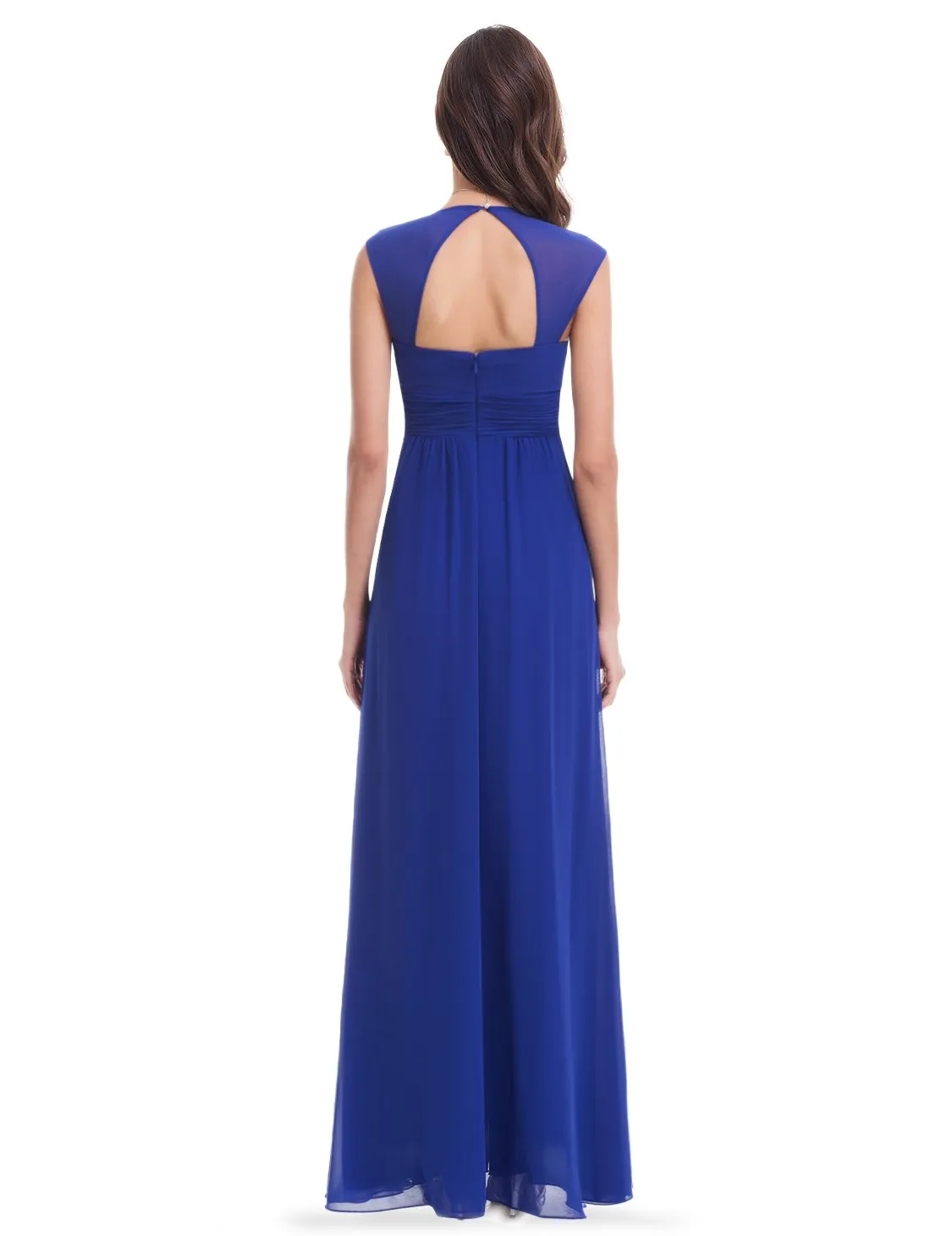 V-Neck Empire Waist Chiffon Maxi Long Wholesale Evening Gowns EP08697