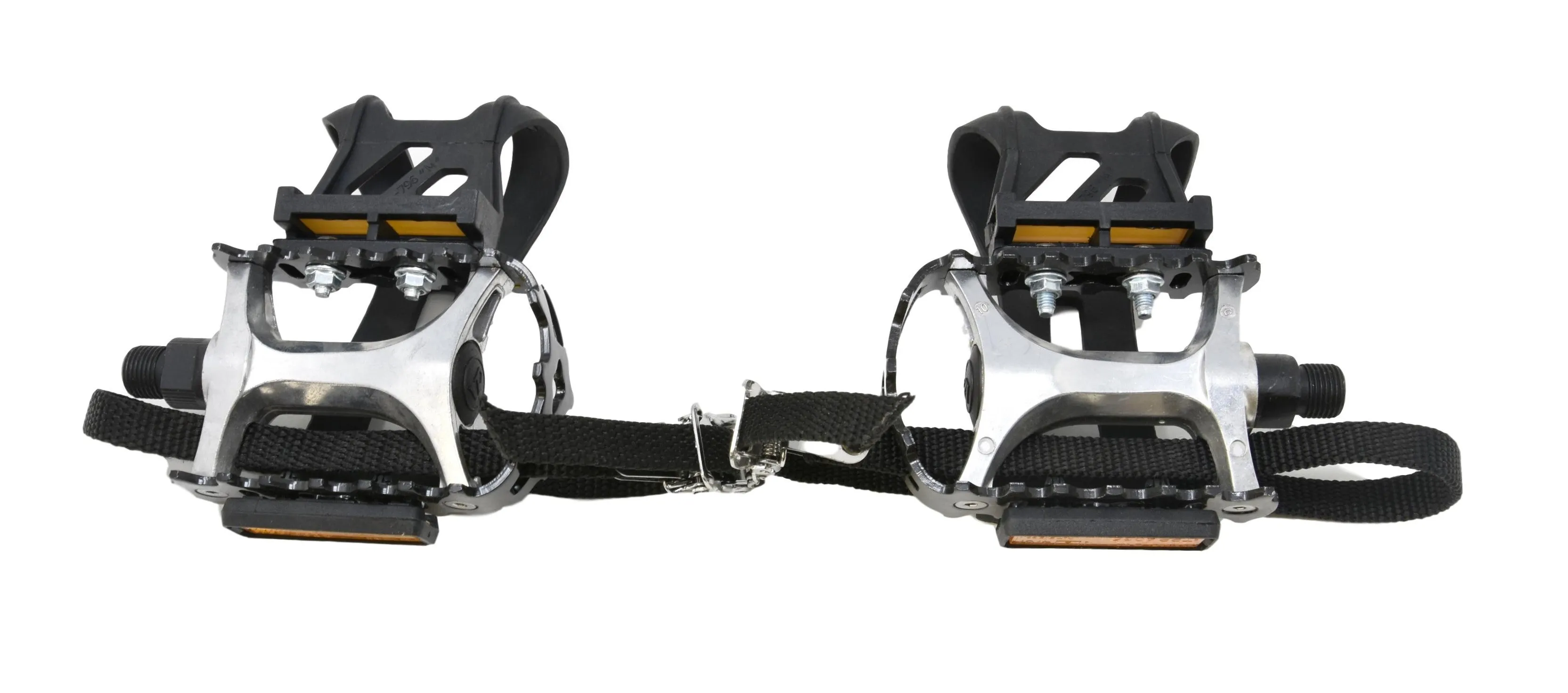 VP-515 MTB ATB PEDALS   TOE CLIPS & STRAP SET WITH REFLECTOR PLATES
