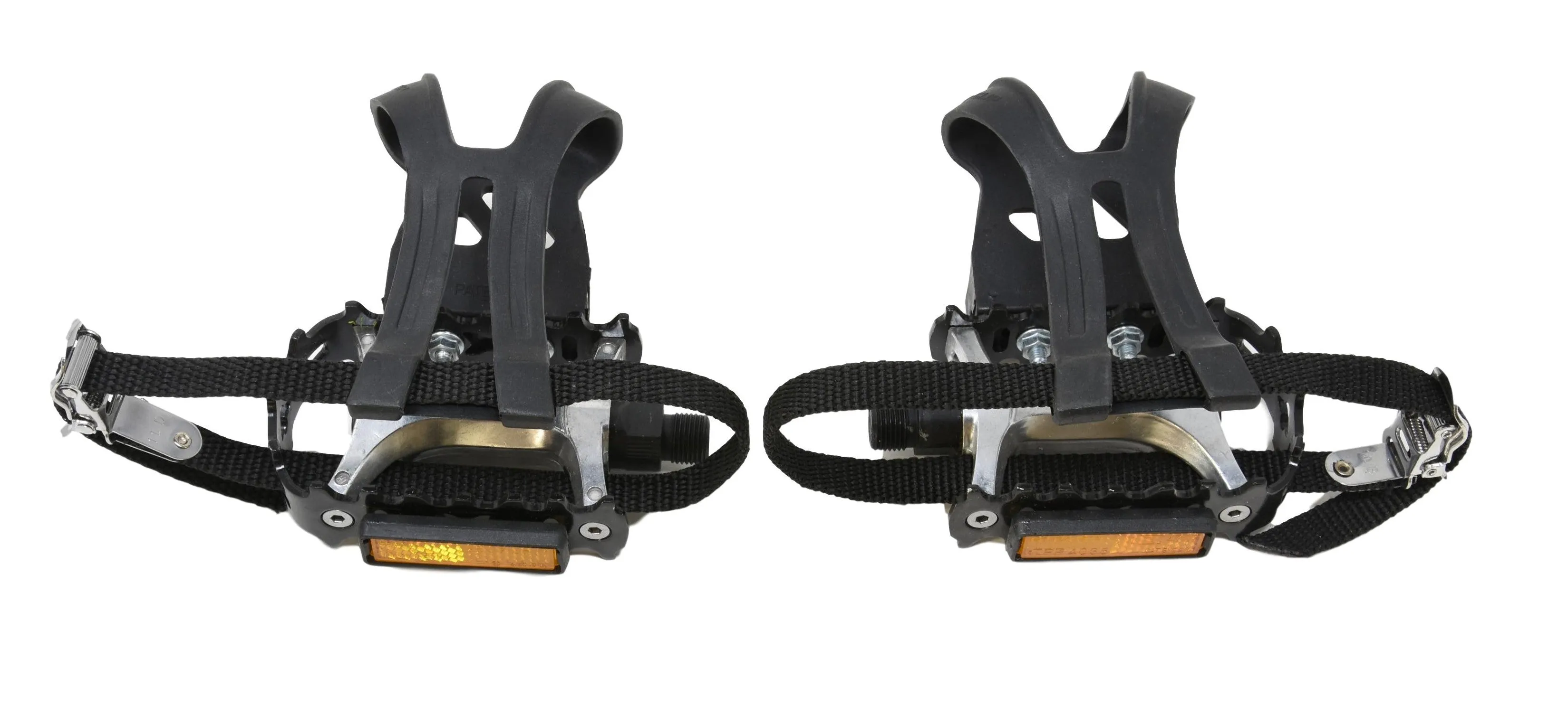 VP-515 MTB ATB PEDALS   TOE CLIPS & STRAP SET WITH REFLECTOR PLATES
