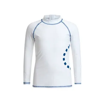 White/ blue long-sleeved rash top (zipped)