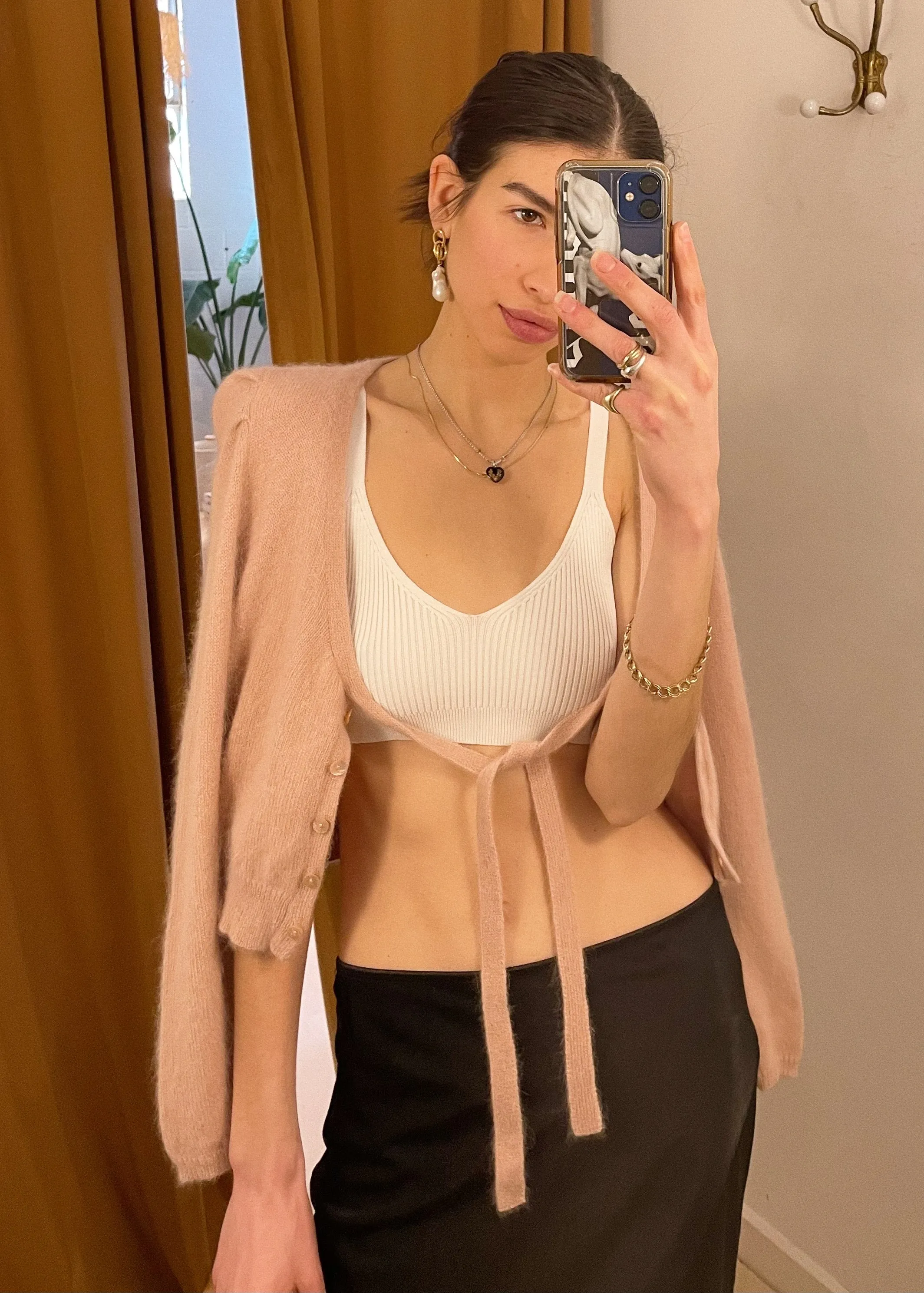 White Ribbed Sweater Bralette Top