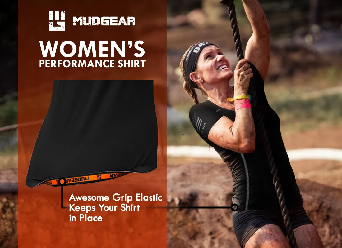 Women's Fitted Performance Shirt - Short Sleeve (Navy)