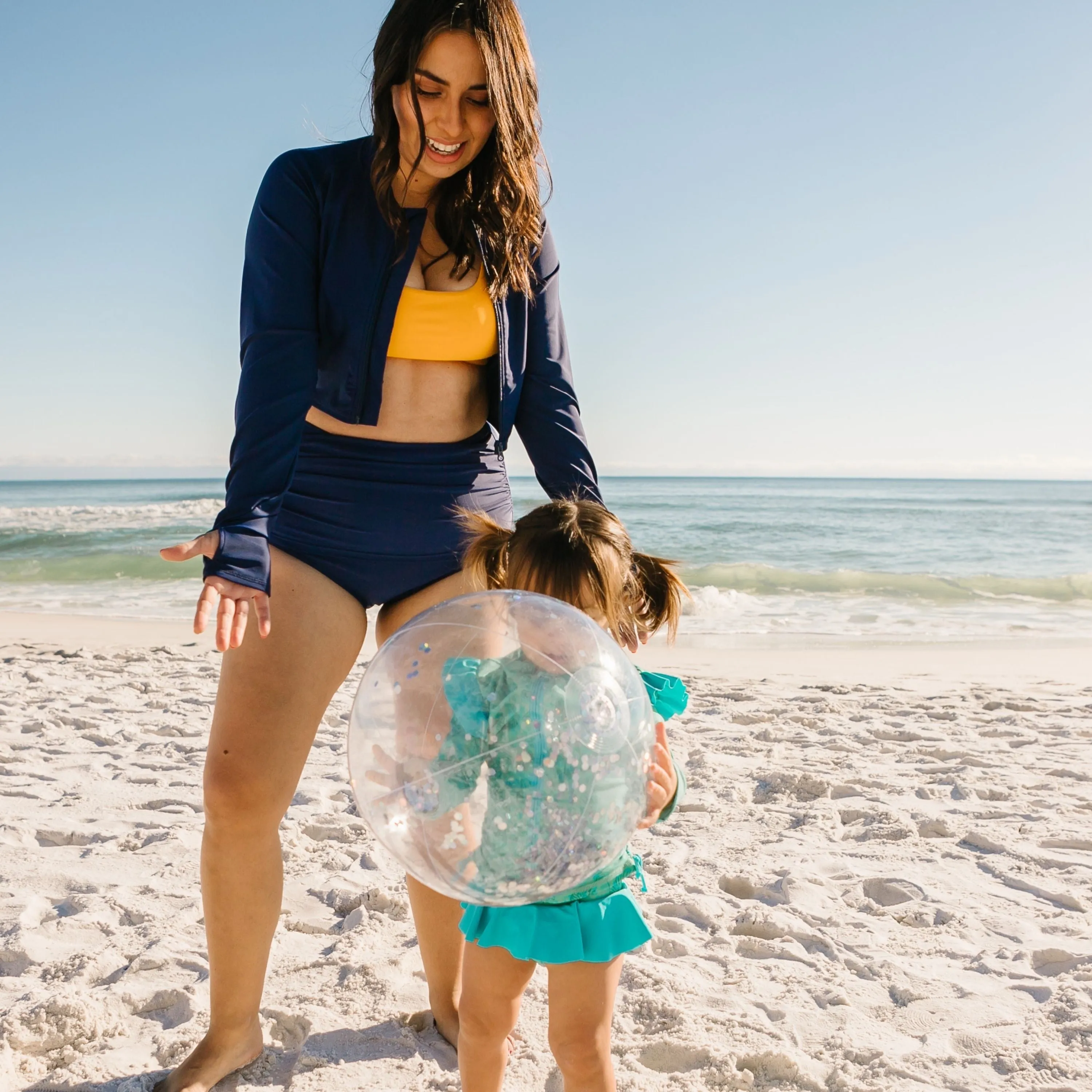 Women's Long Sleeve Crop Rash Guard | “Navy”