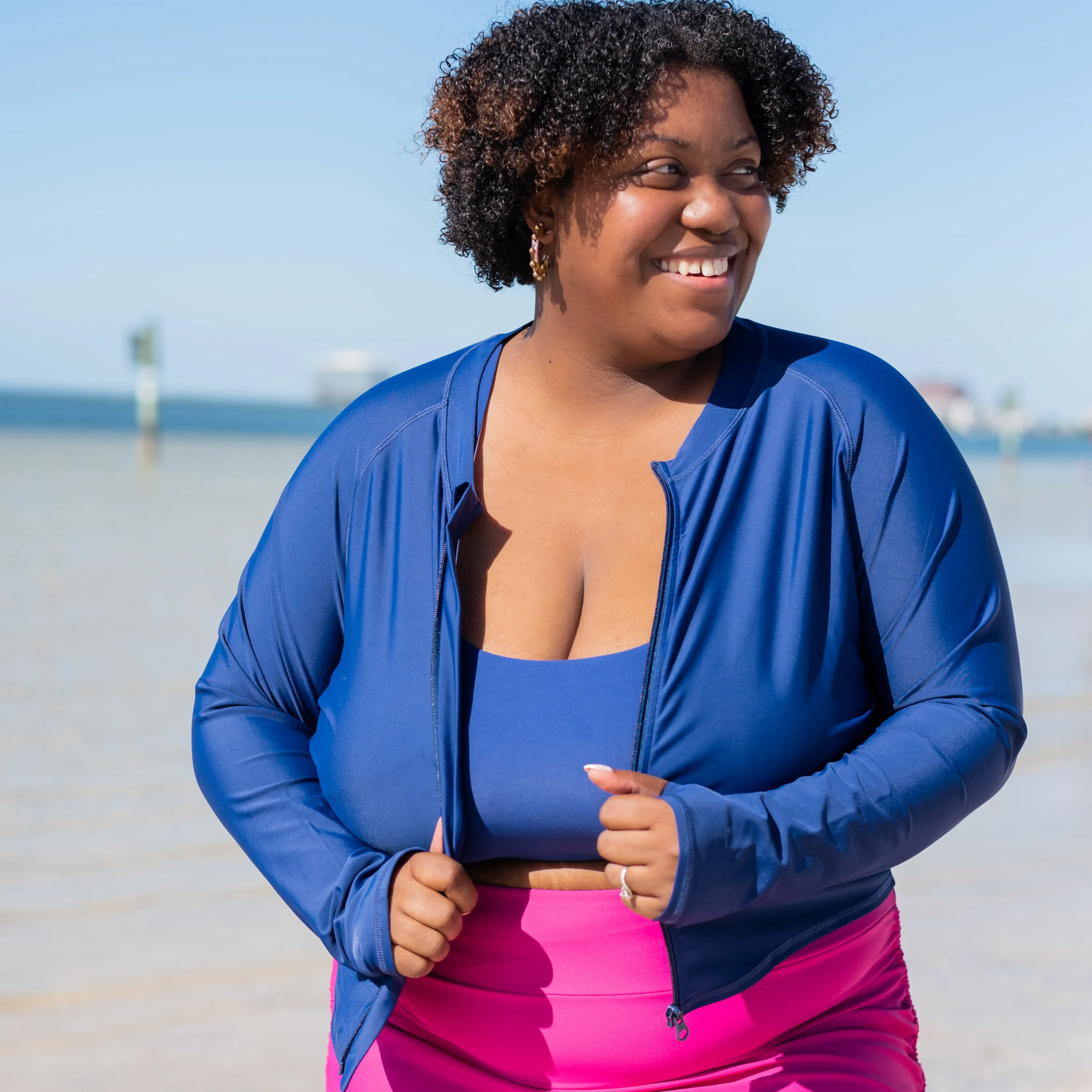 Women's Long Sleeve Crop Rash Guard | “Navy”