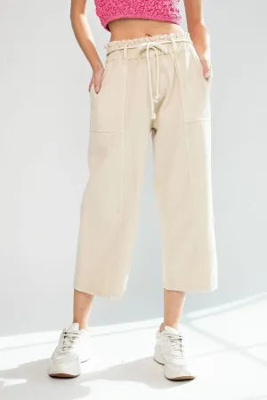 Women's Wide Leg Khaki Cargo Pants