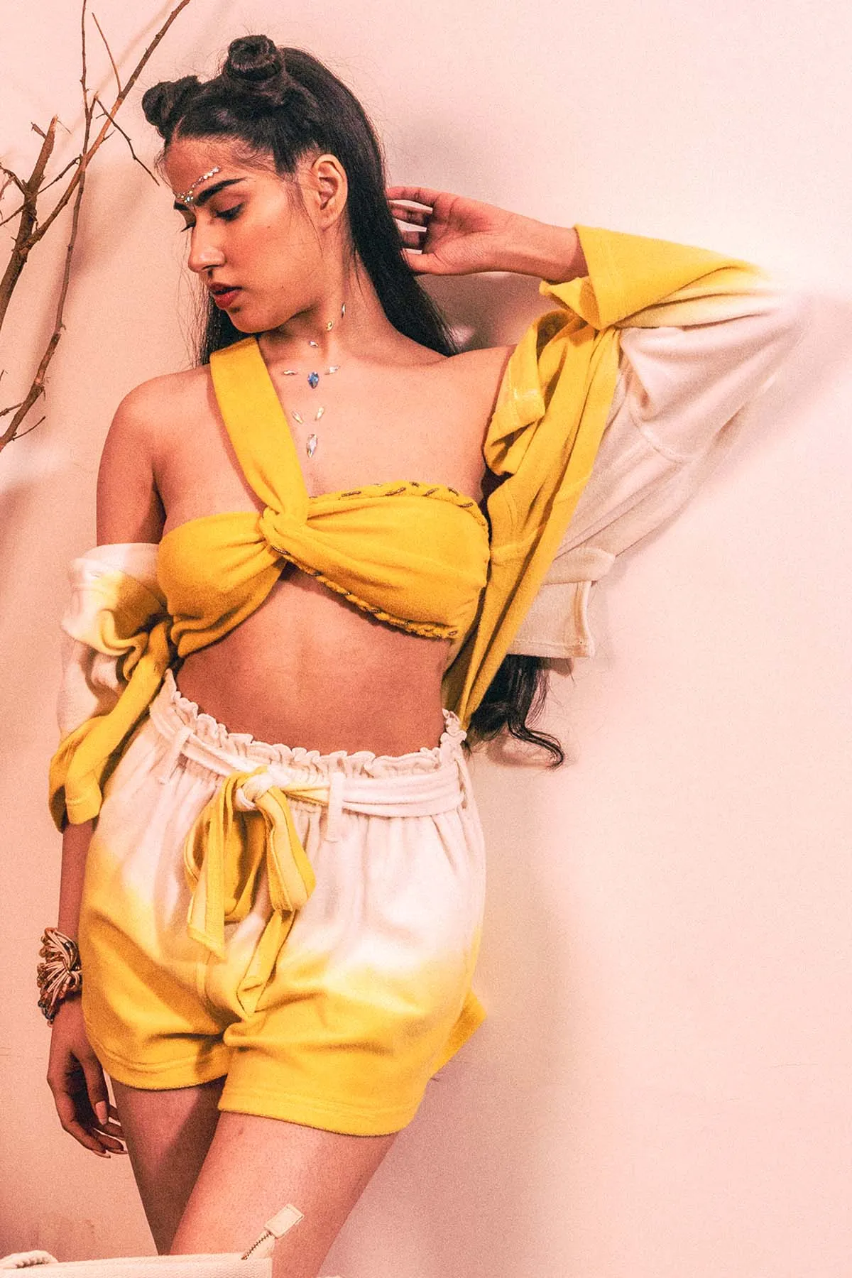 Yellow One Shoulder Bralette