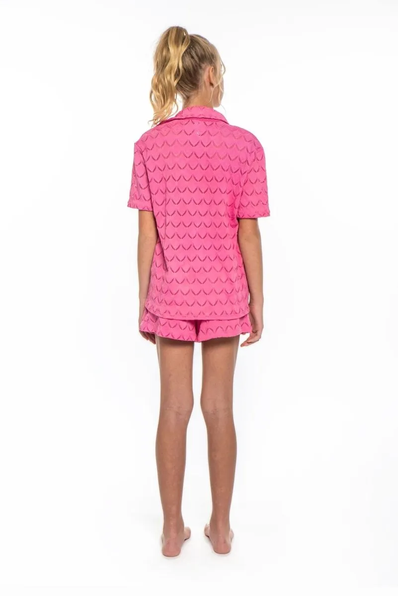 ZINA BUTTON DOWN TOP AND SHORTS SET