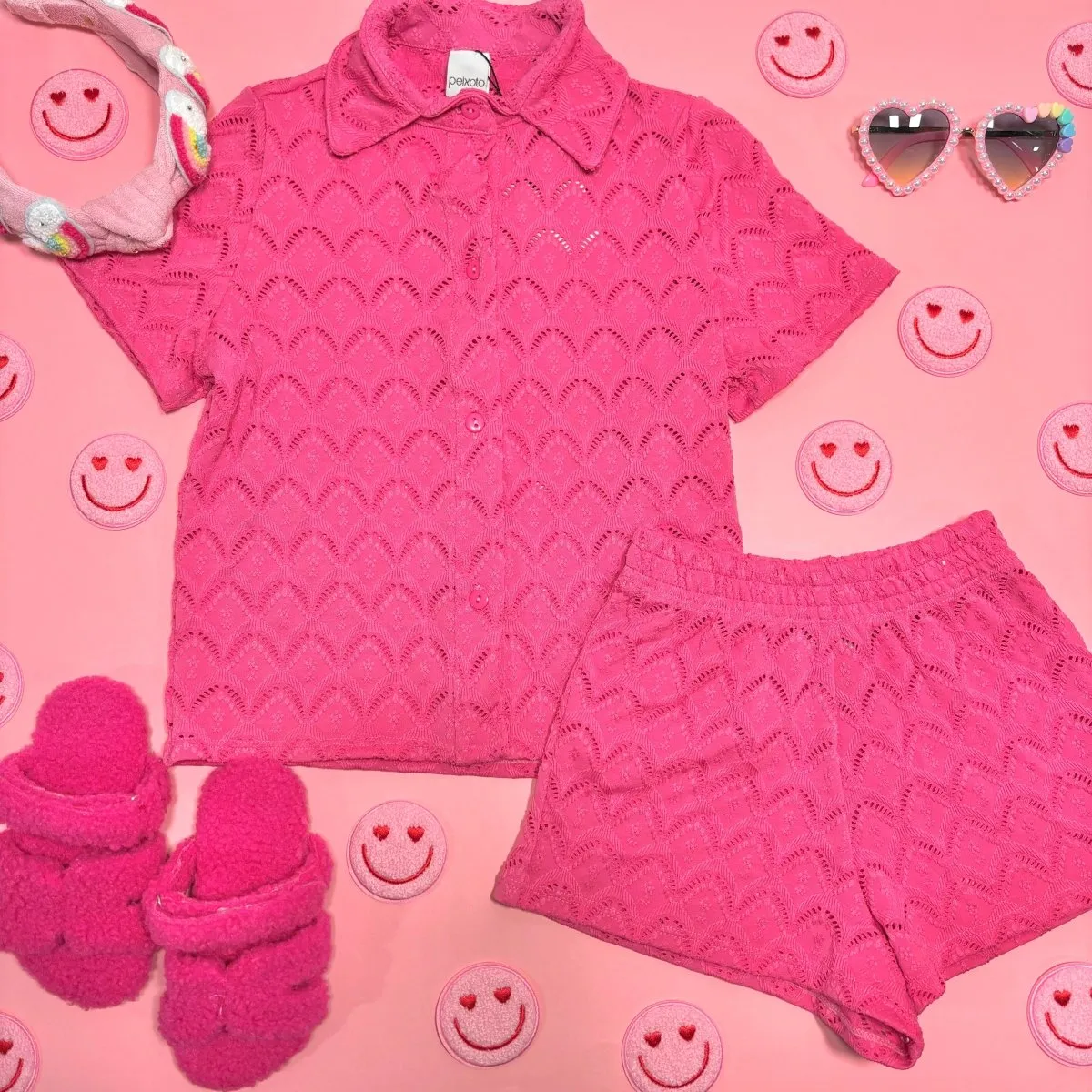 ZINA BUTTON DOWN TOP AND SHORTS SET